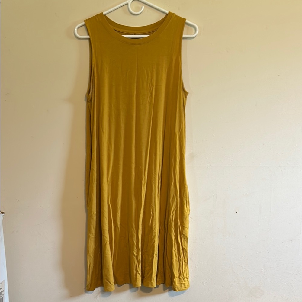 Time and Tru Mustard Midi Dress
